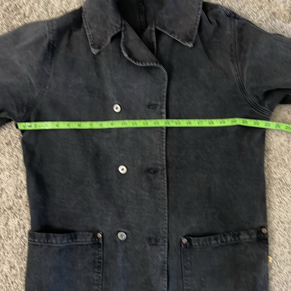 Agolde Black Double-Breasted cotton peacoat Jacket LG - Picture 10 of 12